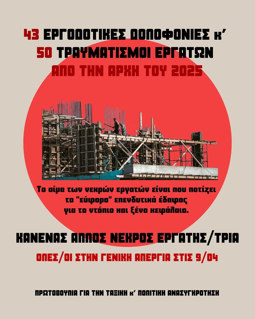 Αφίσα για τα εργατικά ατυχήματα